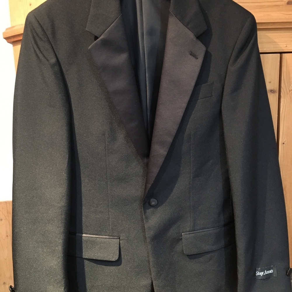 Stage Accents Blazer Tuxedo Jacket satin accents NWOT 36R